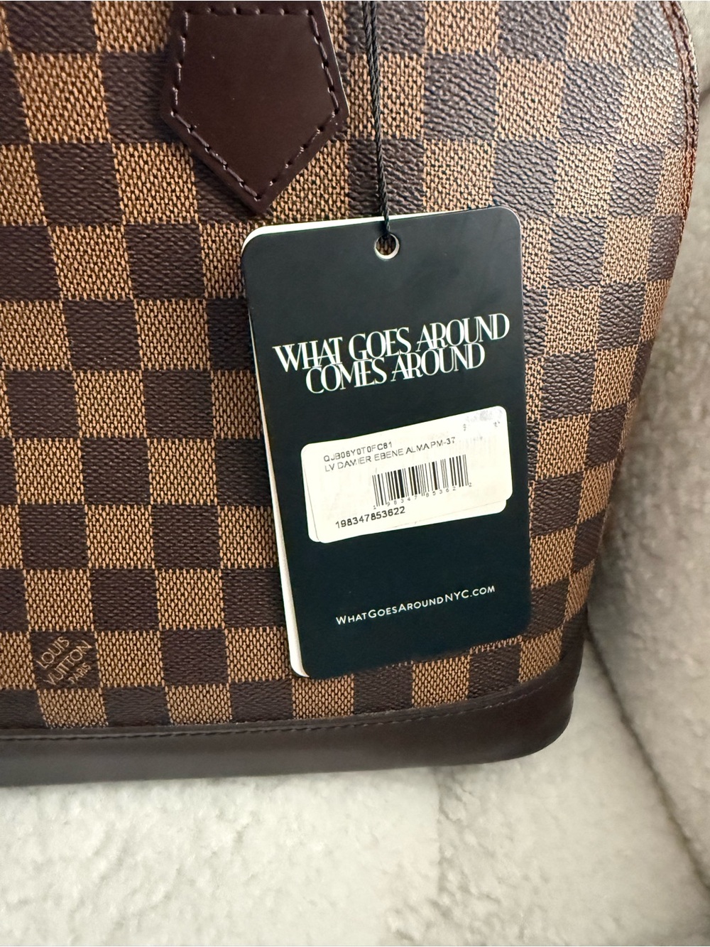 Louis Vuitton Brown Checkerboard Satchel with Dark Brown Trim - Picture 2 of 8